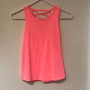 Bright coral yogalicious tank top